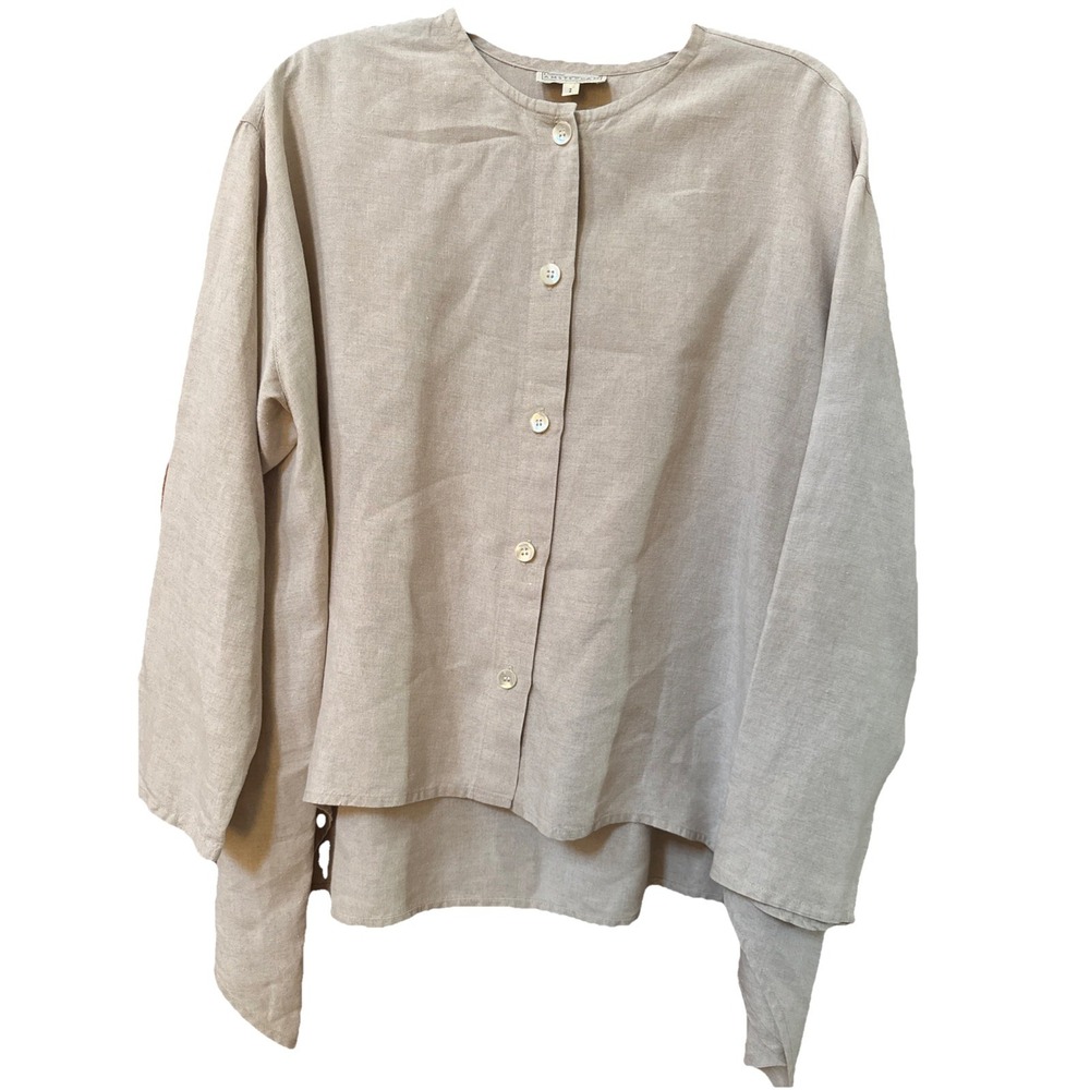 Pauw Amsterdam Top Womens 2 (US‎ M) Long Sleeve Lightweight 100% Linen Button